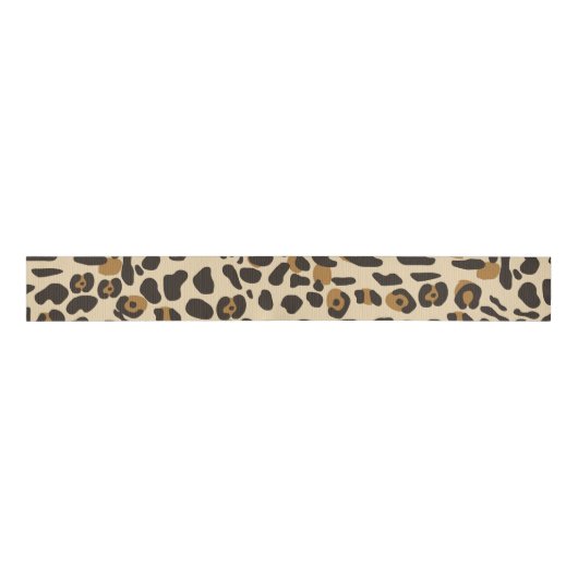 Leopard Jaguar Animal Print Pattern Grosgrain Lint (Voorkant)
