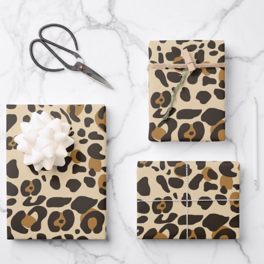 Leopard Jaguar Animal Print Pattern Inpakpapier Vel (Voorkant)