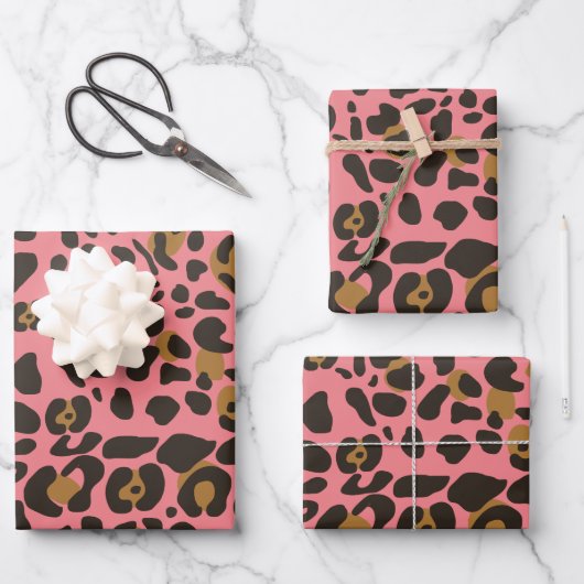 Leopard Jaguar Animal Print Pattern Inpakpapier Vel (Voorkant)