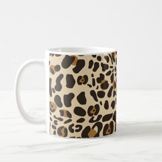 Leopard Jaguar Animal Print Pattern Koffiemok (Links)