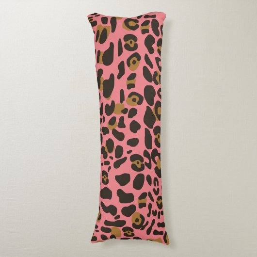 Leopard Jaguar Animal Print Pattern Lichaamskussen (Voorkant Verticaal)