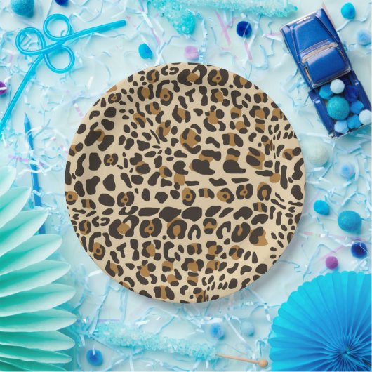Leopard Jaguar Animal Print Pattern Papieren Bordje (Feest)