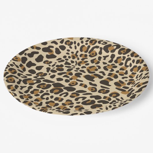 Leopard Jaguar Animal Print Pattern Papieren Bordje (Gekanteld)
