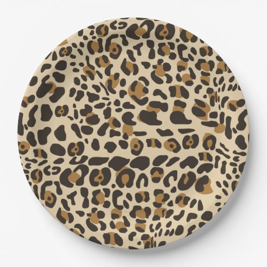 Leopard Jaguar Animal Print Pattern Papieren Bordje (Voorkant)
