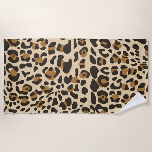 Leopard Jaguar Animal Print Pattern Strandlaken (Voorkant)