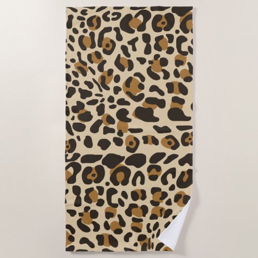 Leopard Jaguar Animal Print Pattern Strandlaken (Voorkant)