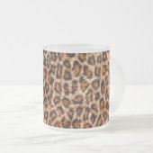 Leopard Jaguar Cat Brown Bont Pattern-24609 Koffie Matglas Koffiemok (Voorkant rechts)