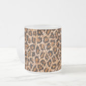 Leopard Jaguar Cat Brown Bont Pattern-24609 Koffie Matglas Koffiemok (Voorkant links)