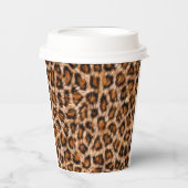 Leopard Jaguar Cat Brown Bont Pattern-24609 Koffie Papieren Bekers (Voorkant)