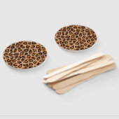 Leopard Jaguar Cat Brown bontpatroon-24609 Handwaaier (Niet-gemonteerd)