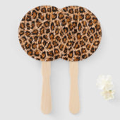 Leopard Jaguar Cat Brown bontpatroon-24609 Handwaaier (Voorkant en achterkant)