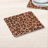 Leopard Jaguar Cat Brown bontpatroon-24609 Kartonnen Onderzetters (Schuin)