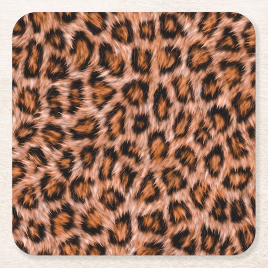 Leopard Jaguar Cat Brown bontpatroon-24609 Kartonnen Onderzetters (Voorkant)