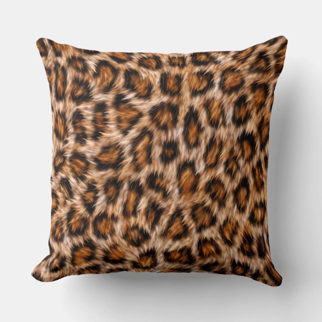 Leopard Jaguar Cat Brown bontpatroon-24609 Kussen (Voorkant)