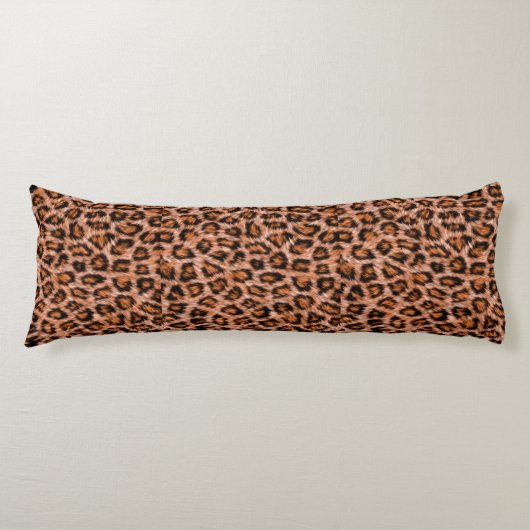 Leopard Jaguar Cat Brown bontpatroon-24609 Lichaamskussen (Voorkant)