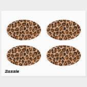 Leopard Jaguar Cat Brown bontpatroon-24609 Ovale Sticker (Vel)