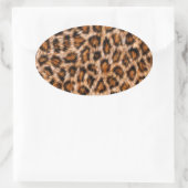 Leopard Jaguar Cat Brown bontpatroon-24609 Ovale Sticker (Tas)