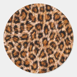 Leopard Jaguar Cat Brown bontpatroon-24609 Ronde Sticker