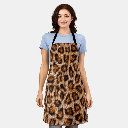 Leopard Jaguar Cat Brown bontpatroon-24609 Schort (Gedragen)