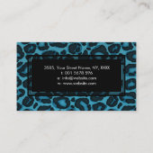Leopard/Jaguar print op Blauwgroen blauw kunstlede Visitekaartje (Achterkant)