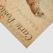  Leopard Jaguar Wild Animal Floral Frans Tissuepapier (Detail)