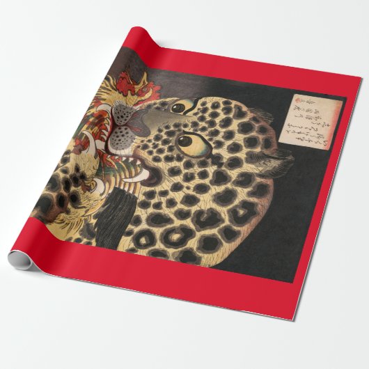 LEOPARD JAPANESE Wrapppapier Cadeaupapier (Uitgerold)