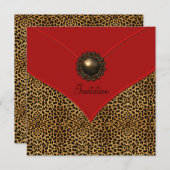 Leopard Jewel Red All Occasion Party Kaart (Voorkant / Achterkant)