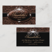 Leopard Jewelry Visitekaartje Crown Brown (Voorkant / Achterkant)