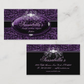 Leopard Jewelry Visitekaartje Crown Paars (Voorkant / Achterkant)