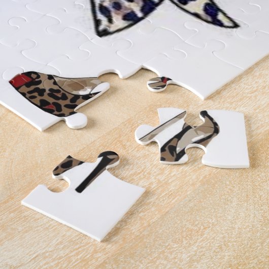 Leopard Jigzaag Puzzle Legpuzzel (Zijkant)