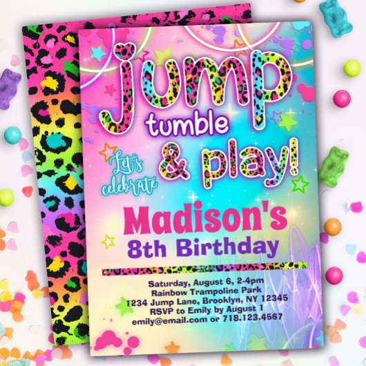 Leopard Jump Tumble & Play Verjaardag Kaart