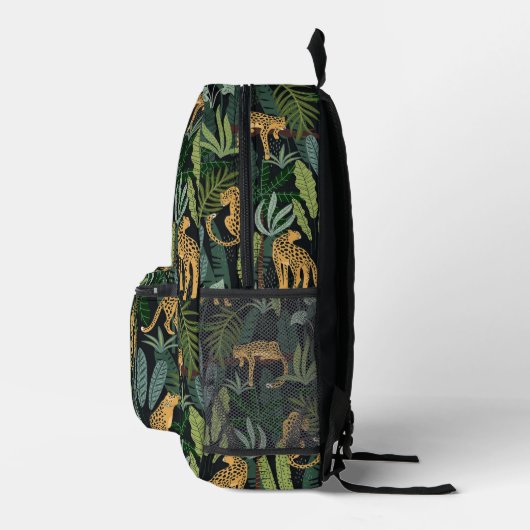Leopard Jungle Forest Illustration Seamless Custom Bedrukte Rugzak (Rechts)