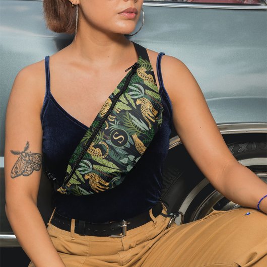 Leopard Jungle Forest Illustration Seamless Custom Heuptasje