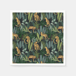 Leopard Jungle Forest Illustration Seamless Custom Servet