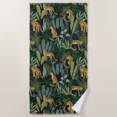 Leopard Jungle Forest Illustration Seamless Custom Strandlaken (Voorkant)