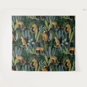 Leopard Jungle Forest Illustration Seamless Custom Wandkleed (Voorkant (horizontaal))