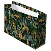 Leopard Jungle Forest Illustration Seamless  Groot Cadeauzakje (Voorkant Gekanteld)