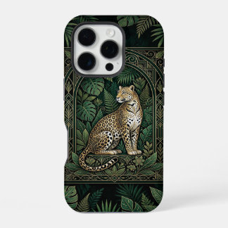 Leopard Jungle Throne | Dark iPhone 16 Pro Case Hoesje