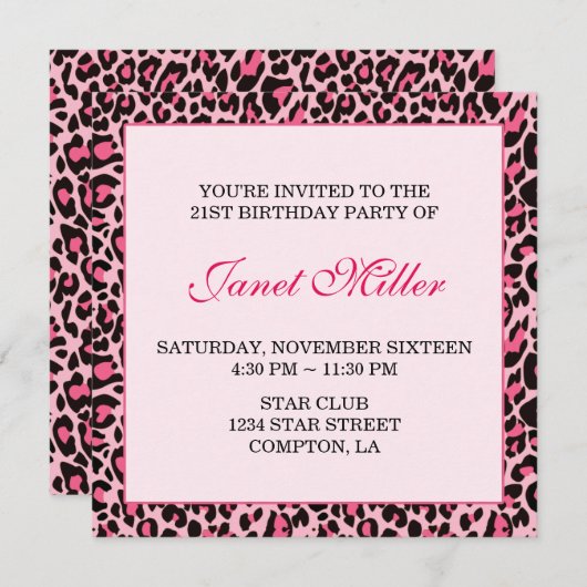 Leopard Kaart (Voorkant / Achterkant)