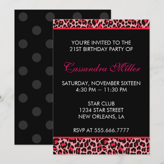 Leopard Kaart (Voorkant / Achterkant)