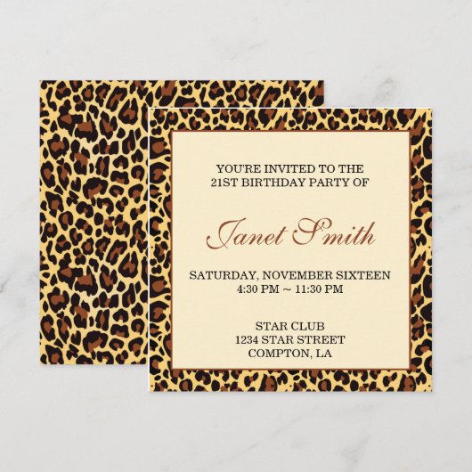 Leopard Kaart (Voorkant / Achterkant)