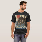 Leopard Kaiju Ukiyo-e Wave T-shirt (Voorkant volledig)