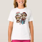 Leopard Kat Meowy Little Merry Christmas 🐾🐆🐈 T-shirt (Voorkant)