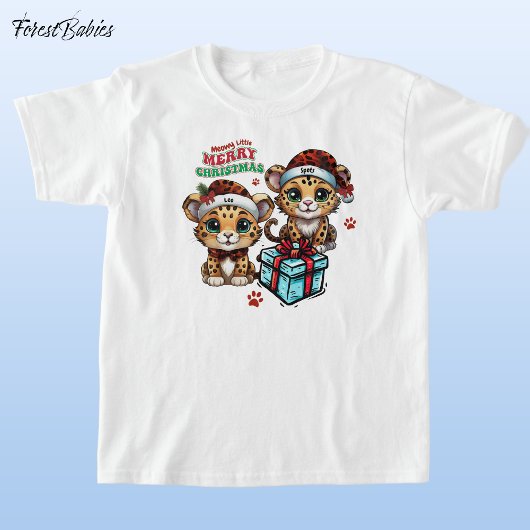 Leopard Kat Meowy Little Merry Christmas 🐾🐆🐈 T-shirt