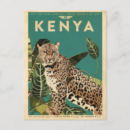 Leopard Kenya Travel Briefkaart