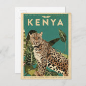 Leopard Kenya Travel Briefkaart (Voorkant / Achterkant)