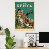 Leopard Kenya Travel Poster (Thuiskantoor)