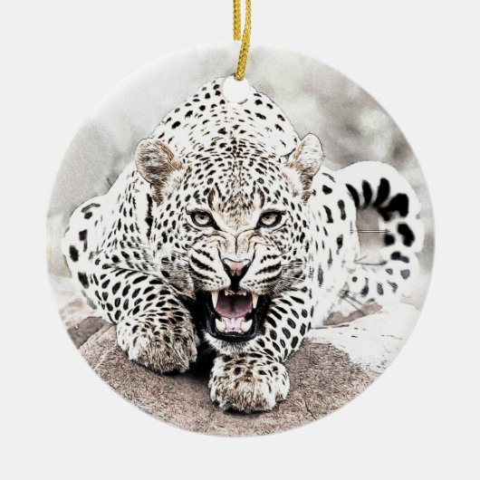 Leopard Keramisch Ornament (Voorkant)