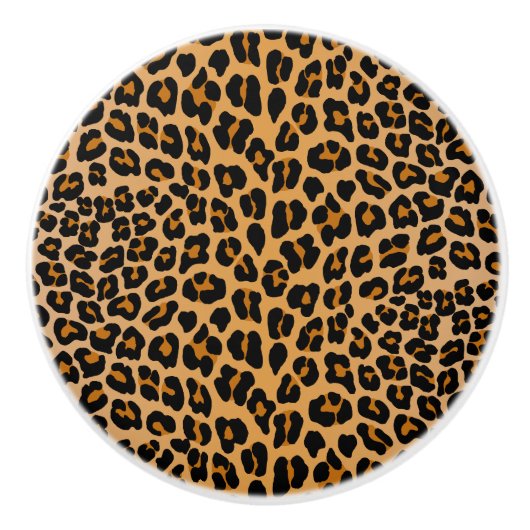 Leopard Keramische Knop (Voorkant)