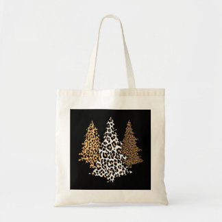Leopard kerstbomen Cheetah Animal Print Holid Tote Bag